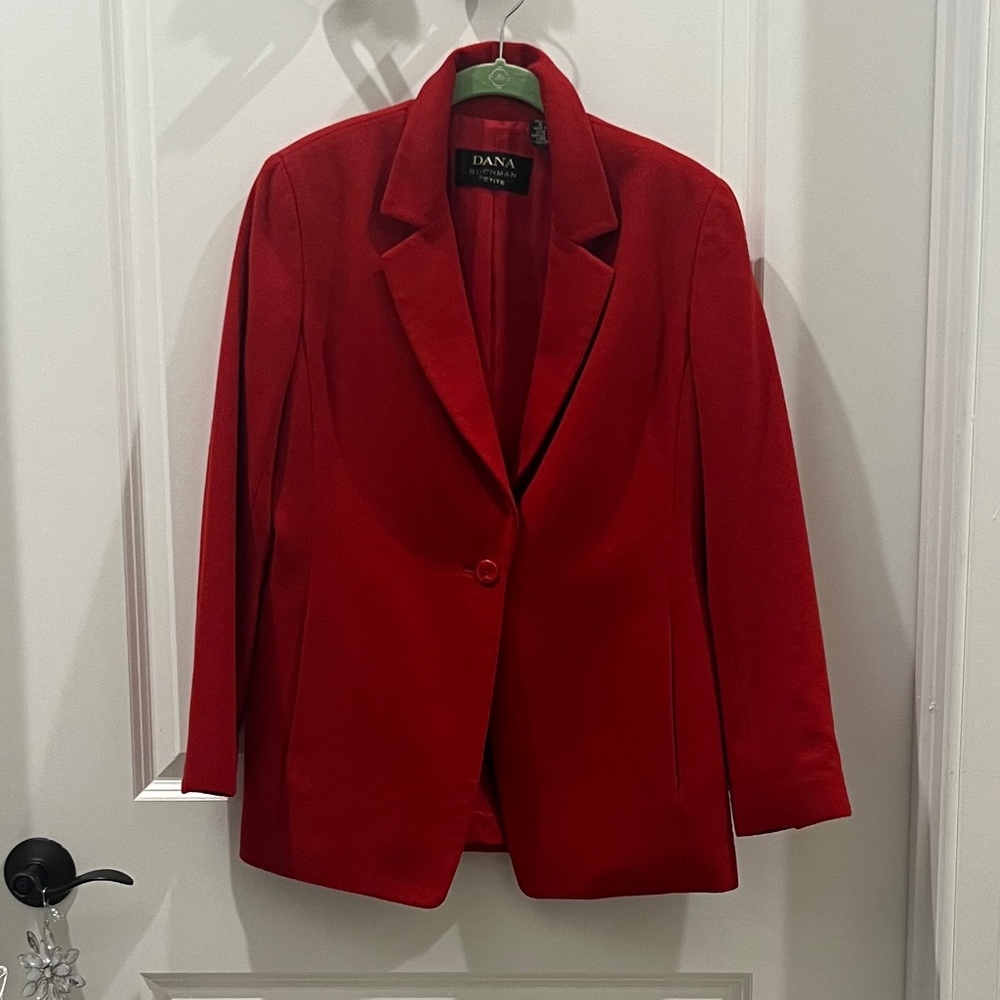 Rich Red Dana Bachman Petite Cashmere Blazer - Size 6